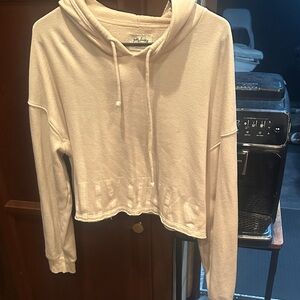 Gilly Hicks Cream Cropped Hoodie